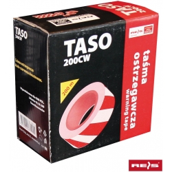 Taśma ostrzegawcza biało-czerwona dwustronna TASO200 200m